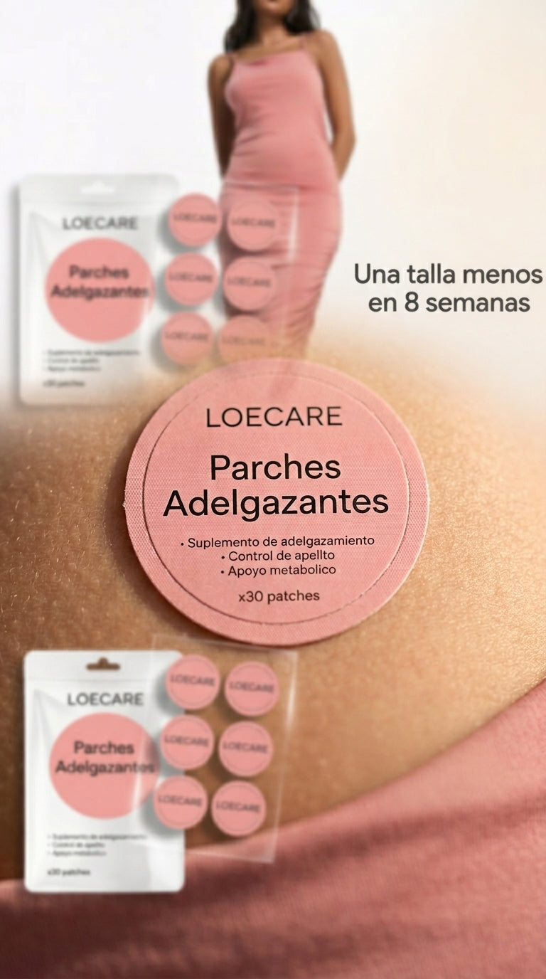Detalle macro del parche LOECARE con efecto bokeh